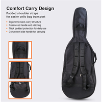 High Quality Canvas Soft Cello Gig Bag, Waterproof Shockproof Pressure Resistant Multi-Layer Thick Padding Soft Case for Cello