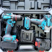 Kit d'outils sans fil 5-en-1 WANKE TOOLS 20V : scie circulaire, meuleuse d'angle, perceuse, clé à chocs, marteau, coffret rigide OEM
