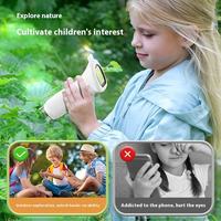 Kids Cute Handle Microscope 1000x Portable HD 2Inches Screen Handheld Digital Magnifier With Led Lights