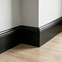 Plinthe décorative en bois noir apprêté de 15 cm, moulure décorative en PS pour la décoration des sols et des murs