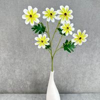 6 têtes de fleurs de marguerite en soie, marguerites artificielles pour la décoration de salles de mariage et de fêtes