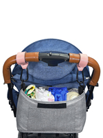 Crochet de poussette multifonctionnel en cuir PU personnalisé, support de sac portable et rotatif pour poussette et landau