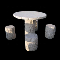 Banc d'extérieur en granit gris sculpté à la main, poli, 120 cm, sculpture de jardin traditionnelle avec garantie de 5 ans