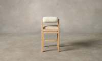 Tabouret de bar moderne en bois massif, style nordique, luxe léger, hauteur fixe, chaise de salle à manger en tissu pour îlot de cuisine, appartement, villa