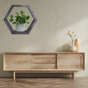 Ensemble d'étagères flottantes <span class=keywords><strong>hexagonales</strong></span>, <span class=keywords><strong>3</strong></span> étagères en nid d'abeille <span class=keywords><strong>de</strong></span> Construction en bois dur massif, décoration murale en bois rustique pour salon, chambre à coucher - Product Image 5