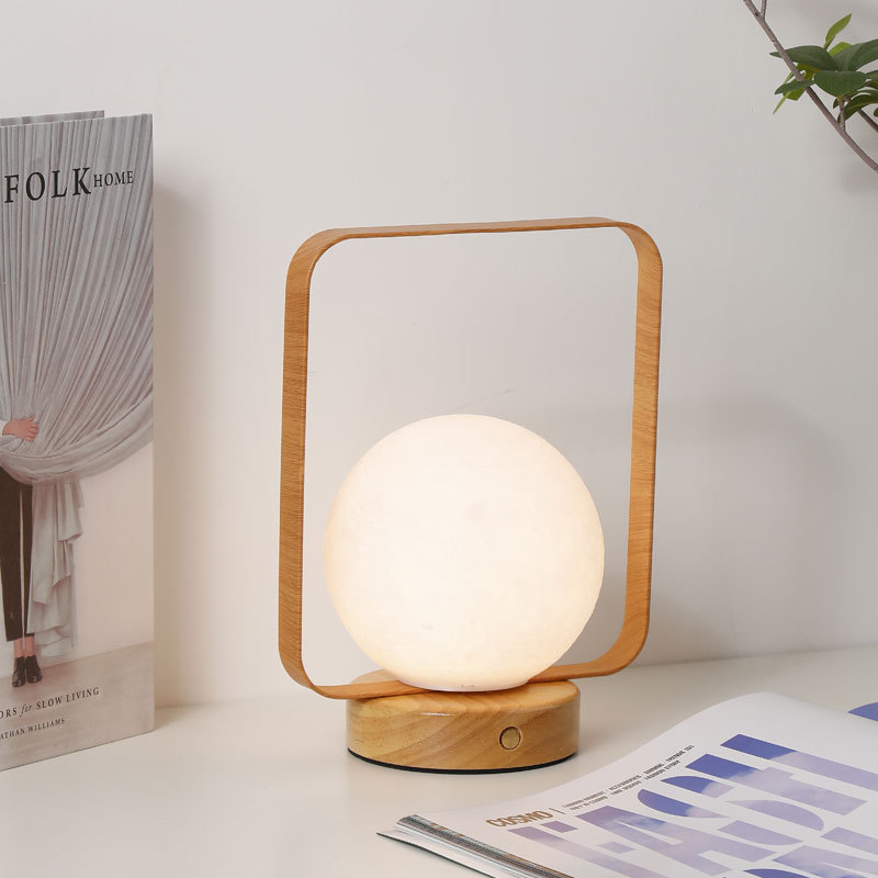 3D Printed Glass Moon Lamp LED Night Light Cross-Border Creative 