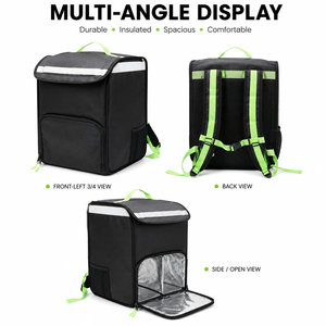 Sac à dos isotherme pour livraison de nourriture 1680D Oxford, imperméable, avec bande réfléchissante pour moto, scooter, Uber Eats - Product Image 3