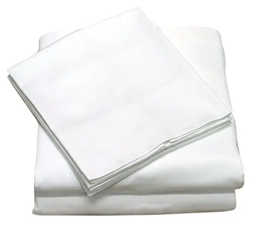 Deeda factory pure white cotton satin top sheet for hotel beds