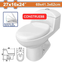 Ensemble WC monobloc en céramique à double chasse, à sortie verticale, design contemporain, pour usage domestique - Vente en gros