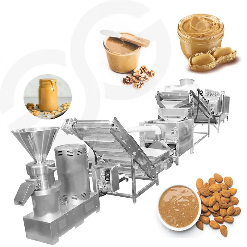 उच्च क्षमता वाली हेज़लनट स्प्रेड प्रोसेसिंग मशीन मूंगफली का मक्खन निर्माता मशीन मूंगफली का मक्खन बनाने की लाइन