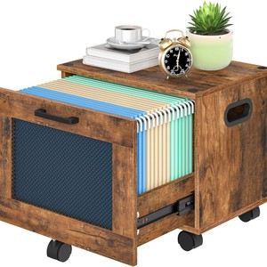 Printer <b>Shelf</b> With Drawer And Mesh Storage Office <b>Desktop</b> Organizer Tiger Palm Color Standing Type - Product Image 5