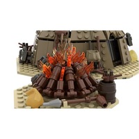 Bloques de Construcción Personalizados para Escenas de Campamento, Diorama de Fogata, Set de Construcción DIY, Modelo de Aventura al Aire Libre, OEM, ODM