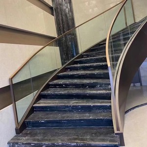 Escalera de cristal sin marco interior moderna Barandilla de balcón con ranura en forma de U de acero inoxidable resistente al óxido - Product Image 1