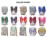 Paire de papillons brodés multicolores Applique en maille et dentelle pour maillot de bain LT2612A