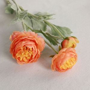 Imitated Silk Three Headed Flamingo Lotus Artificial Roses for Home Decoration Valentine's Day Easter-High Quality Bouquet - Product Image 5