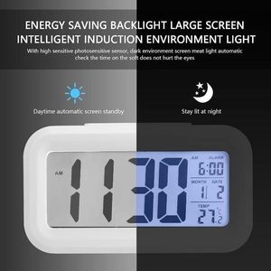 Digital Alarm Desk <strong>Clock</strong> for Bedroom Battery Operated Smart Night Light 12/24H Display Snooze Temperature Calendar Function - Product Image 6