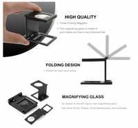 Loupe de poche pliable 10X avec éclairage LED numérique, loupe en acrylique et plastique pour bijoutiers, pour la lecture