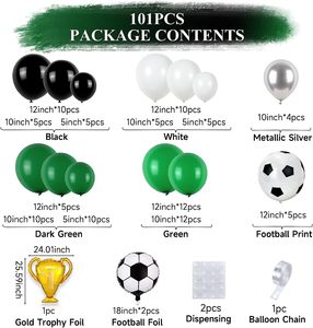 Kit <span class=keywords><strong>de</strong></span> <span class=keywords><strong>Arco</strong></span> <span class=keywords><strong>de</strong></span> Globos <span class=keywords><strong>de</strong></span> Fútbol <span class=keywords><strong>para</strong></span> Niños, Kit <span class=keywords><strong>de</strong></span> <span class=keywords><strong>Arco</strong></span> <span class=keywords><strong>de</strong></span> Globos <span class=keywords><strong>de</strong></span> Fútbol Verde con Globos <span class=keywords><strong>de</strong></span> Látex Verde Oscuro, Negro, Blanco y Plateado Metálico - Product Image 2