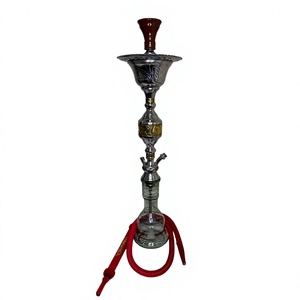 Authentic Handcrafted Khalil Maamoon Hookah - Solid Brass Core Ice General <b>1</b>-Level 35 <b>Inch</b> (88.9 cm) Full Set - Product Image 1