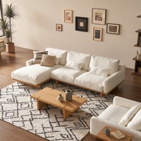 Canapé de salon modulaire pour petit appartement, garni d'éponge, en tissu, convertible en lit, pour la maison, idéal pour la pause déjeuner, double, pliable, en forme de L