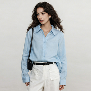 Linnen blouse met knopen, lange mouwen, casual, ademend, lichtgewicht, voor dames - Product Image 6
