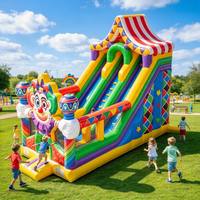Château gonflable avec toboggan, aire de jeux gonflable pour enfants, événementiel commercial, logo personnalisé, OEM