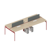 Bureau de travail modulaire flexible 6 places en MDF écologique, combinaison de mobilier de bureau moderne avec cloison ergonomique pour usage commercial