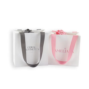 ถุงกระดาษของขวัญที่เป็นมิตรต่อสิ่งแวดล้อมสำหรับเครื่องประดับเครื่องสำอางเสื้อผ้างานฝีมือช้อปปิ้งการจัดการพิมพ์ดิจิตอลโลโก้สีเงินแบบกำหนดเอง - Product Image 1