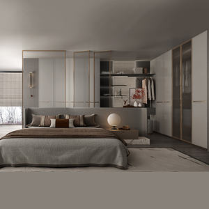 4 porte in legno moderno turco minimalista personalizzato coppia bambino tessuto guardaroba vestiti camera da letto disegni - Product Image 2