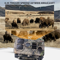 Caméra de surveillance de la faune en plein air avec détection de mouvement, contrôle WiFi 4K via application, grand angle, déclenchement 0,2s