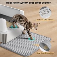 Accessoires pour litière pour chat en acier inoxydable rectangulaire de haute qualité, facile à nettoyer