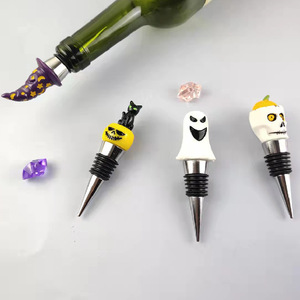 Halloween Wine Stoppers Metal Skull Ghost Pumpkin Design Sealing Bottle Stopper For Red Wine Decorative Party Use - Product Image 1