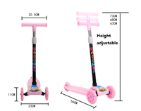 Trottinette Valise Évolutive Enfant LED PU — Scooter Pliant à Roues Lumineuses pour Bébés et Enfants de 2 à 8 Ans