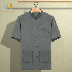 Túnica <span class=keywords><strong>de</strong></span> verano <span class=keywords><strong>de</strong></span> manga corta <span class=keywords><strong>de</strong></span> lino y algodón <span class=keywords><strong>de</strong></span> estilo chino para hombre, trajes <span class=keywords><strong>de</strong></span> la dinastía Tang <span class=keywords><strong>de</strong></span> la dinastía Han inspirados para papá, abuelos, ancianos - Product Image 2