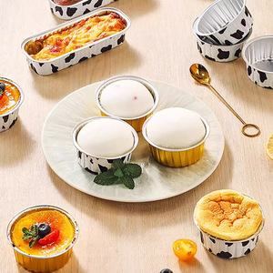 Bols réutilisables en aluminium ronds couleur or, résistants à la chaleur pour la cuisson, idéaux pour les tartes aux œufs, les huîtres, les coupes à glace et les gelées. - Product Image 2