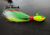 10g 14g 28g 42g 56g Bucktail Jigkopf-Haken mit Feder Salzwasser-Angelhaken Bucktails mit Bucktail-Haken Bleiköder