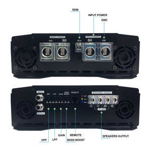Amplificatore auto monoblocco Zeming 8000W 1 canale classe D per sistemi audio da competizione 90dB con crossover. - Product Image 3