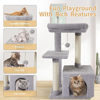 Fournisseurs cadre d'escalade pour chat en velours gris clair moderne tour d'arbre à chat corde en sisal centre d'activités maison de jeu pour petits chats