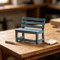 Chaise miniature en bois, modèle de meuble miniature, banc avec dossier pour maison de poupée, diorama, décoration de bureau, photographie, artisanat, présentation
