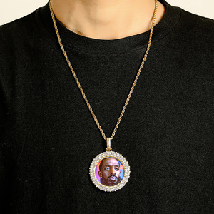Collier en vrac plaqué or pour <span class=keywords><strong>hommes</strong></span> et femmes, chaîne en acier inoxydable, bijoux avec pendentifs en cuivre, grande lettre d'anniversaire ou de Photo, bricolage, 17 km - Product Image 3