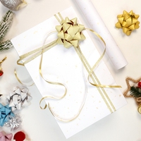 Papier d'emballage cadeau en pâte artisanale de haute qualité, imprimé étoiles six couleurs, enduit de silicone, vierge, 80g, 43*300cm, vente en gros
