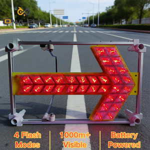 Tableau de signalisation LED portable de taille moyenne à piles, à haute intensité, avec réflecteurs prismatiques, protection IP66, boîtier métallique pour le <span class=keywords><strong>trafic</strong></span> - Product Image 1
