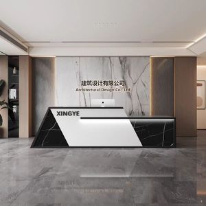 <span class=keywords><strong>Comptoir</strong></span> de réception moderne et luxueux en marbre et bois personnalisable YS-0168 pour hôtels, sociétés immobilières, bureaux d'accueil, <span class=keywords><strong>comptoir</strong></span> de bar - Product Image 5