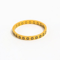 Fenny Schmuck 18 Karat vergoldet No Fade Fast Delivary Permanent Minimalist Zierliche Blume Hohl Edelstahl Ring für Frauen