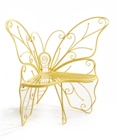 Chaise de banc de jardin papillon en fer personnalisé en gros pour la décoration de patio de parc à la maison et à l'extérieur