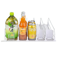 Organisateur de boissons pour réfrigérateur et étagère de supermarché, système de rangement de boissons à double ressort amélioré avec poussoir automatique