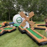 Parcours de mini-golf gonflable géant en PVC, imperméable, pour intérieur et extérieur, idéal pour événements, fêtes, location, parcs d'attractions