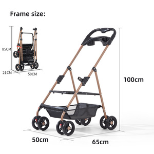 बहु-कार्यात्मक त्वरित पिकअप पालतू स्टलर फोल्डेबल वॉटरप्रूफ पोर्टेबल 4-पहिया धातु टिकाऊ पालतू गाड़ी कुत्ते - Product Image 2