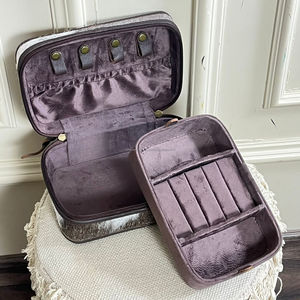 Boîte de rangement de voyage en cuir véritable de vachette, style vintage 2026, avec motif poker, fermeture éclair élégante, pour bijoux et accessoires - Product Image 6