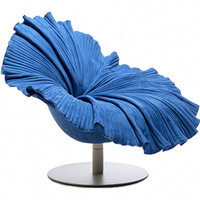 Fauteuil pivotant design moderne en fibre de verre, motif pétale de lotus, pour une personne, multi-usage, pour salon, design floral, pour la maison
